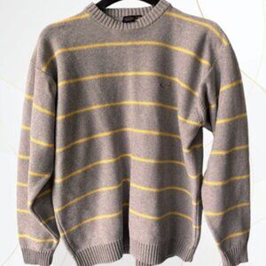 Vintage Paul & Shark Yachting Men’s Striped Sweater Grey/Yellow
